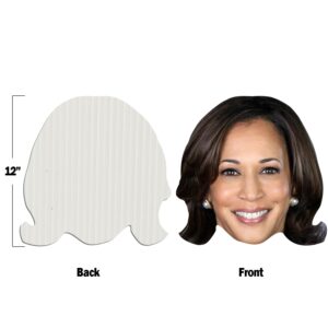 Kamala Harries - 12 in Big Heads on a Stick for Presidential Election 2024 | Waterproof Fun Face Cardboard Cutout | Life Size face on a Stick -1 ct