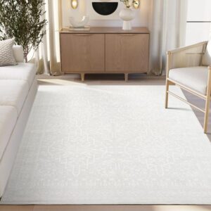 abani regal cream area rug - 9 x 12 - for living room, bedroom - tone-on-tone vintage design - soft, durable, and easy to clean