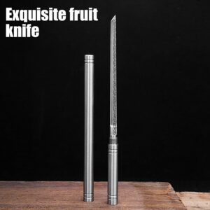 Neiiewe Fruit Knifes - Multipurpose Outdoor Portable Fruit Knife with Sheath, Cuchillo Para Frutas - Portátil Para Exteriores Con Funda, Mini Stick Knife One Fruit Knife Japanese (2Pcs)