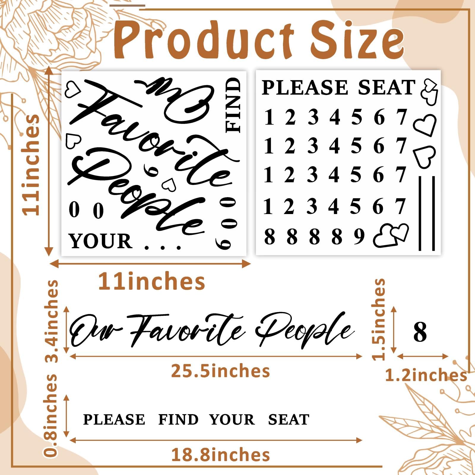 Wedding Seating Chart Decals Stickers Welcome Wedding Signs Decor for Party Entry Our Favorite People Find Your Seat Decals for Wedding Mirror Seating Chart Decals Date Personalized Mr and Mrs Signs