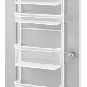 Whitmor Over The Door Organizer - 6 Sections - Pantry, Bathroom, Accessory Organizer - Metal and Mesh - White