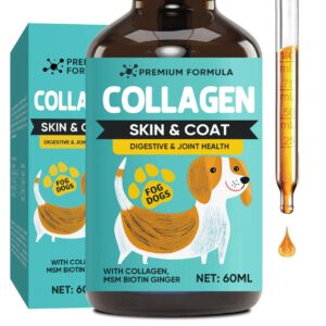 liquid collagen for dogs, dog collagen skin and coat supplement, itch relief for dogs and cats, daily collagen drops supports joints and digestive system health