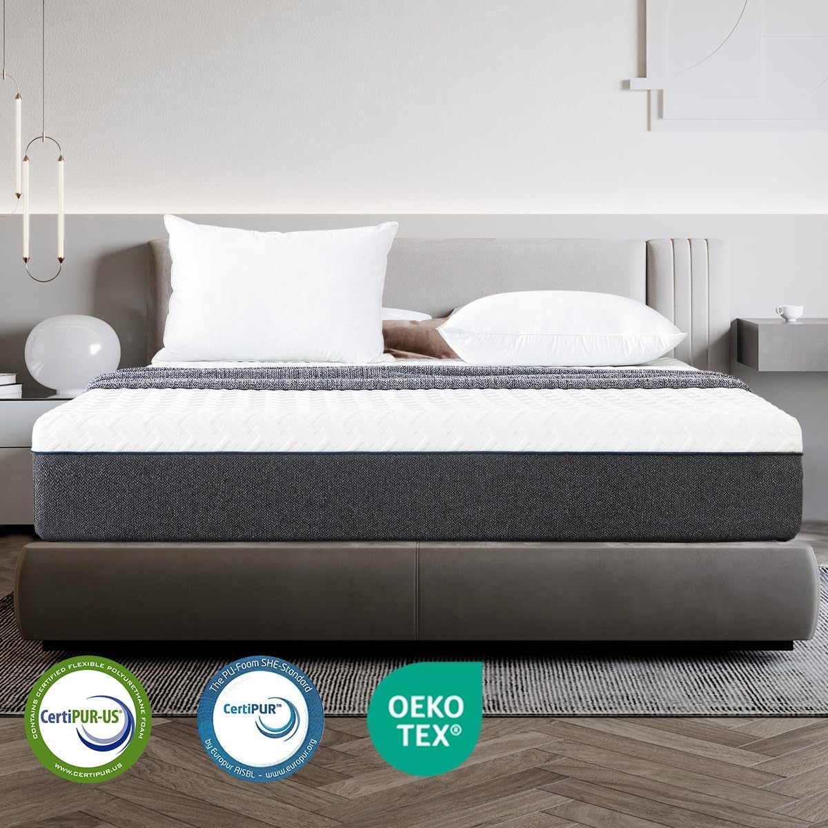 Tripie King Mattress,10 Inch Bamboo Charcoal Memory Foam Mattress in a Box, Green Tea Gel-Infusion for Cooler Sleep & Pressure Relief, Breathable Cover, King Size Bed, CertiPUR-US