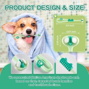 Gluckelk 3-Sided Dog Toothbrush, Pet Toothbrushes, Pet Dental Care Oral Hygiene, Ultra Soft Nano Bristles for Your Pet's Sensitive Teeth and Gums, for All Dogs, 2-Pack