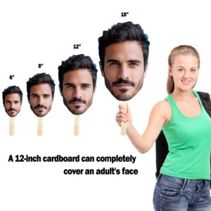 1 Pc, Custom Big Head Cutout | Fun Face Cardboard Cutout | Big Head on a Stick | Life Size face on a Stick | Upload Your Photo - 6-18 in