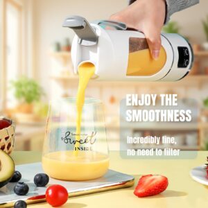 USB Rechargeable Portable Blender - 12-Blade Mini Ice Crusher with Digital Display, 3 Modes, Easy-to-Clean, 15.22oz Portable Mixing Cup, Perfect for Fresh Juice at Home or On-the-Go (white)