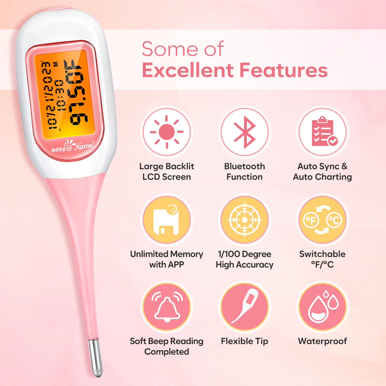 Easy@Home Pregnancy Test Sticks + Easy@Home Smart Basal Thermometer + Easy@Home Ovulation Test Strips (100-pack)