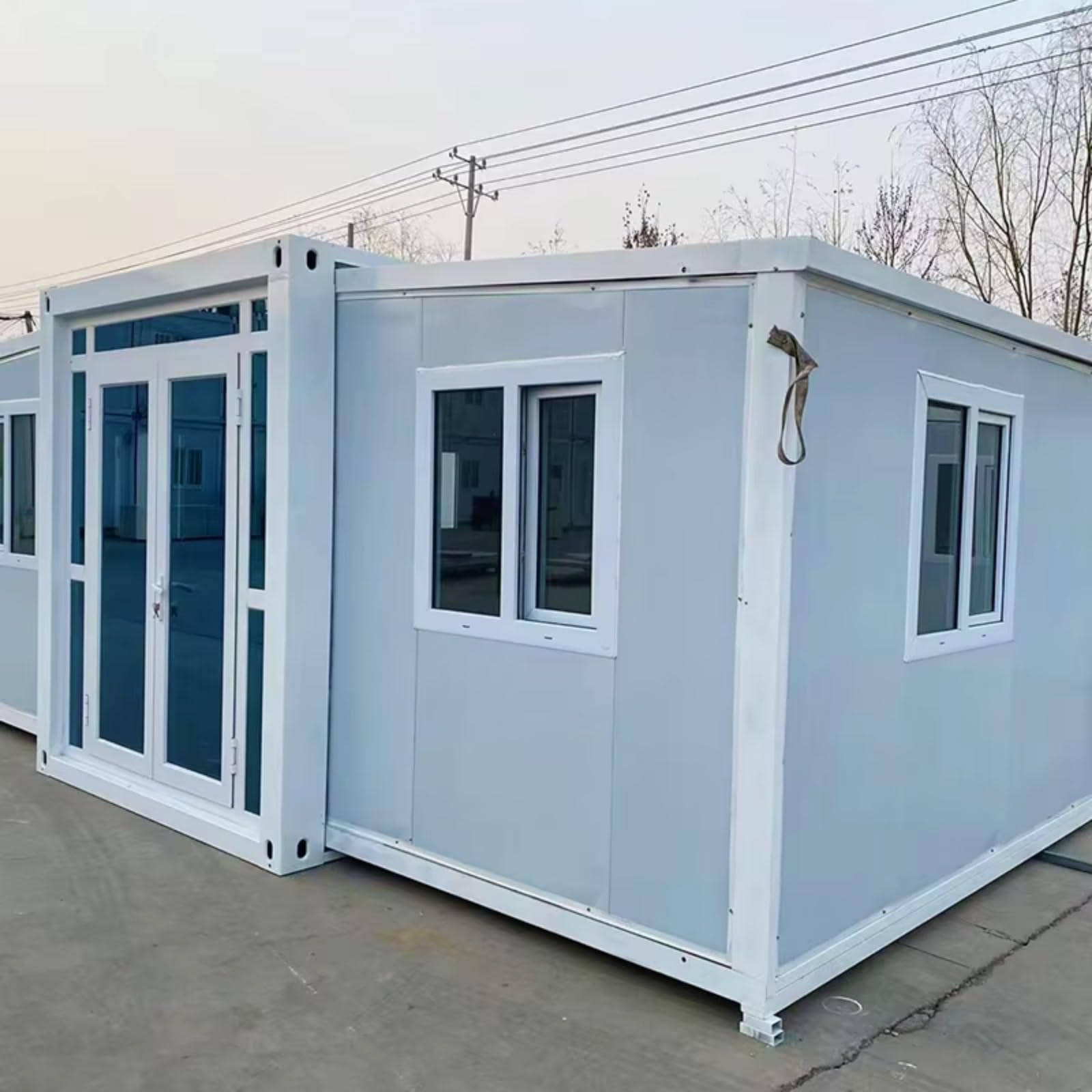 Big Expandible Container House 40Ft Customized Winter Expandable Container House White