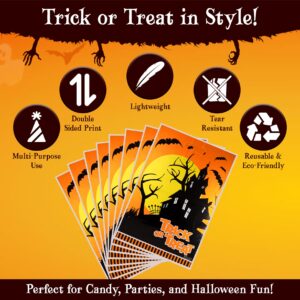 Srenta Halloween Bags for Trick or Treat Bulk, 50 Pieces Halloween Bags Bulk, 11 x 17 Inches Trick or Treat Bags Bulk, Halloween Plastic Bags for Candy, Goody, Gift, Treat Party Favor Supplies