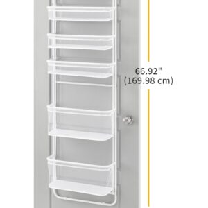 Whitmor Over The Door Organizer - 6 Sections - Pantry, Bathroom, Accessory Organizer - Metal and Mesh - White