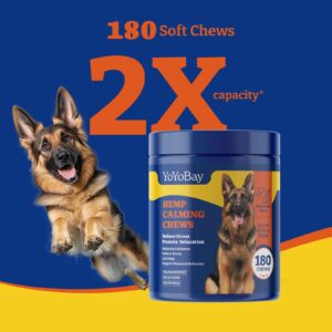 Dog Probiotics for Gut, Immune & Skin Health + Dog Calming Chews for Anxiety Relief, Separation Aid, Travel, Thunderstorms - 180 Soft Chews