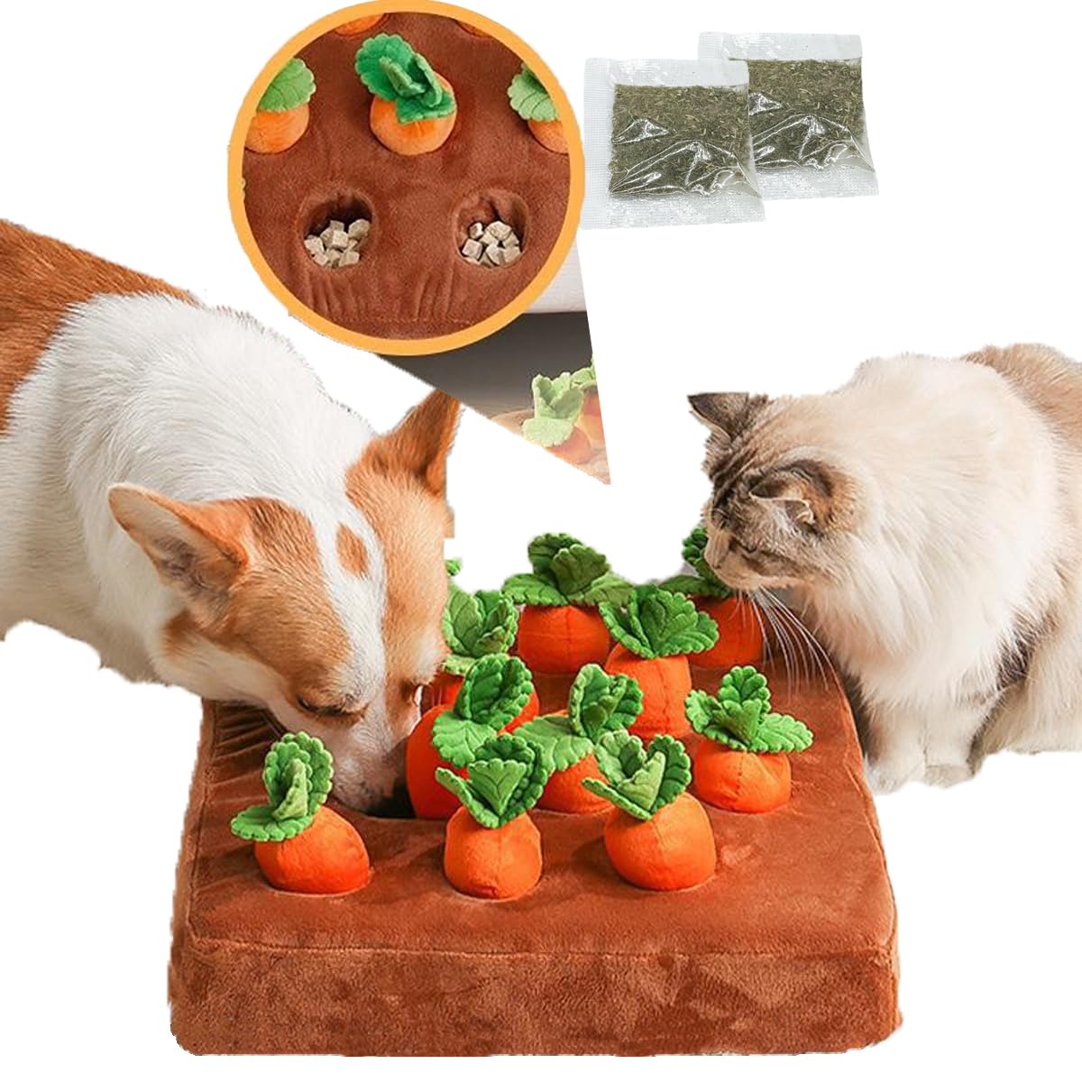 Carrot Patch Cat Toy,Interactive Cat Toy Carrot Patch,Cat Carrot Patch Catnip,Carrot Catnip Puzzle,Cat Carrot Patch Toy,Carrot Patch Cat Treats,Carrot Cat Toy (12 Carrot)