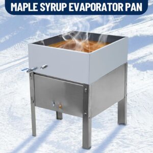 JustSmart Maple Syrup Evaporator Pan 24 * 24 * 9.4 Inch Stainless Steel Maple Syrup Boiling Pan with Valve for Boiling Maple Syrup