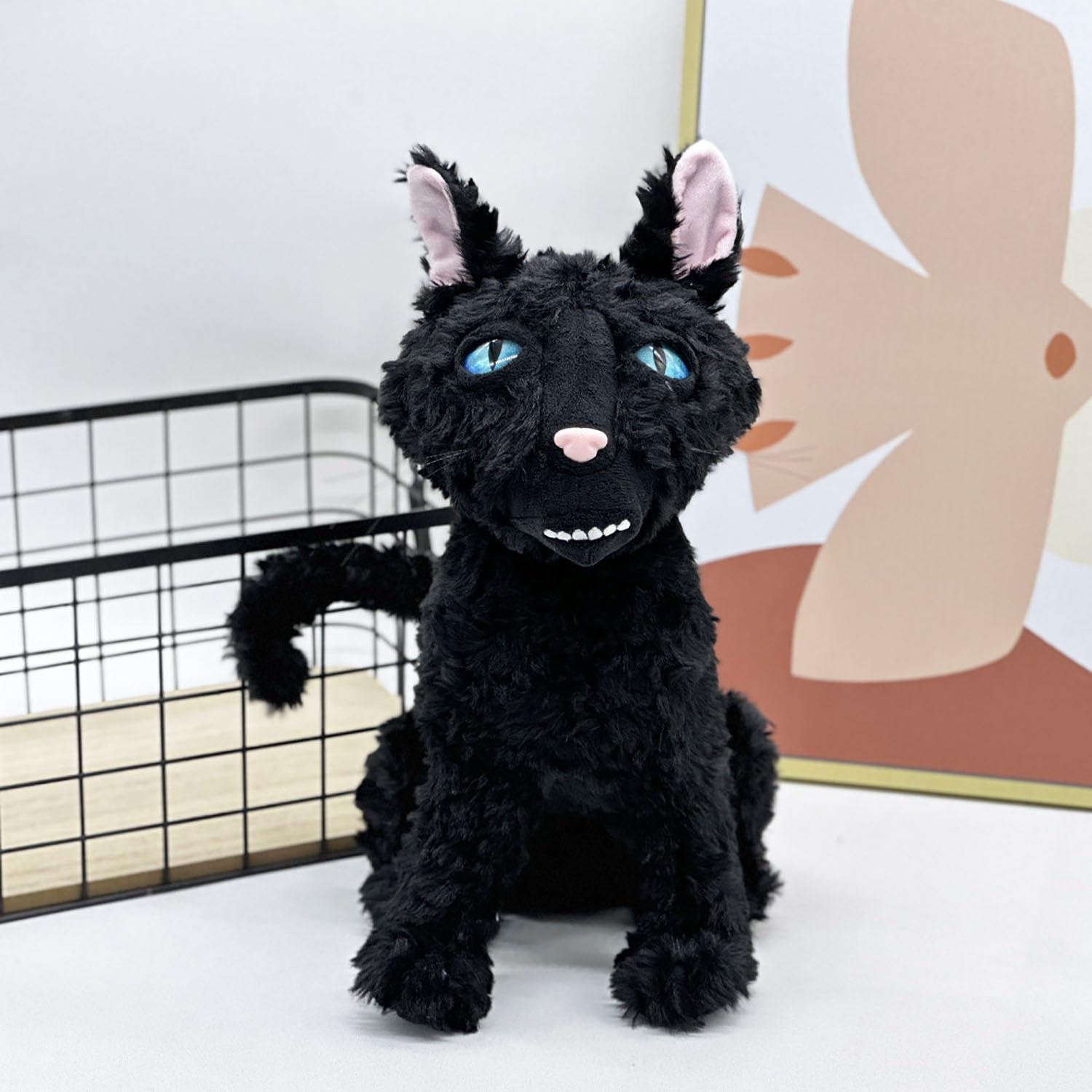 Wmena Black Cat Plush Toy, 11.8" Black Cat Stuffed Animal Plush Pillow, Ugly Cat Plush Doll, Preparing Christmas and Birthday Gifts for Fans, Boys and Girls