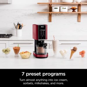 Ninja NC301 CREAMi, Ice Cream, Gelato, Milkshake, Sorbet, and Smoothie Bowl Maker, 7 One-Touch Programs, Red (Renewed)