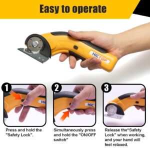 HICTOP Electric Scissors Cordless Cardboard Cutter Heavy Duty with Safety Lock 4.2V Rechargeable Electric Scissors for Thick Cardboard, Carpet, Leather, Plastic, Fabric, Crafting, etc.