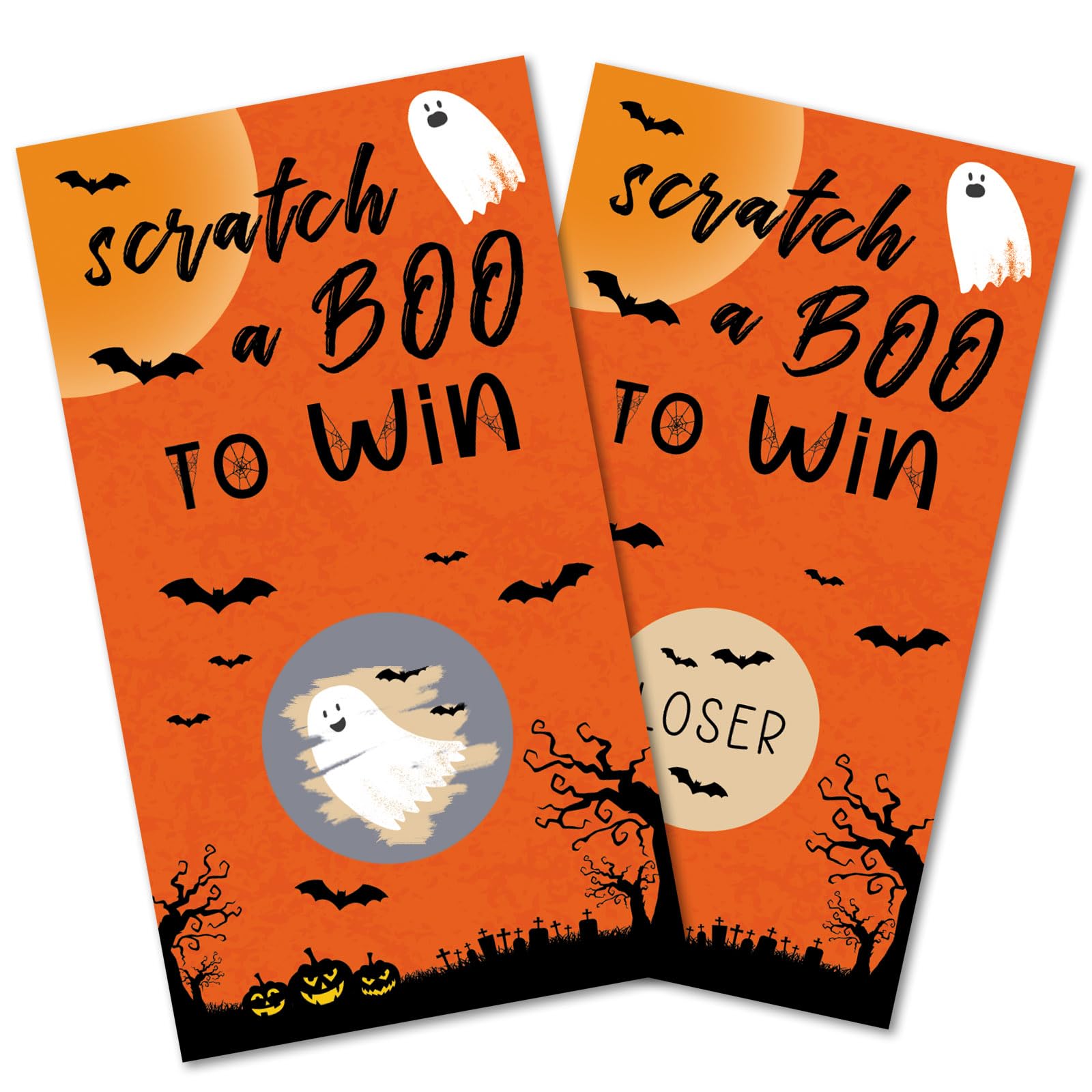 JUESMOS Halloween Scratch Off Cards 30Pcs Spooky Ghost Halloween Party Scratch Off Game Cards Funny Halloween Activity for Groups Kids Adults Halloween Baby Shower Birthday Party Game Favor Supplies