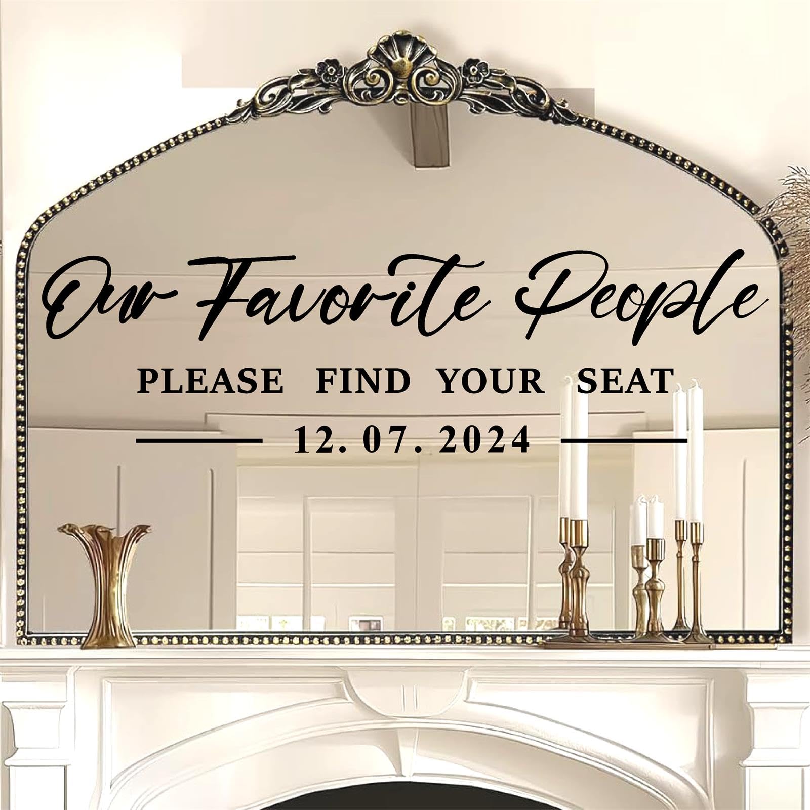 Wedding Seating Chart Decals Stickers Welcome Wedding Signs Decor for Party Entry Our Favorite People Find Your Seat Decals for Wedding Mirror Seating Chart Decals Date Personalized Mr and Mrs Signs