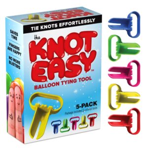 knot easy balloon tie tool (5 pack) - party smith - ties knot fast - easy balloons tying tools - knotter tier device - party supplies decorations & accessories kit - great for balloon arch & arches