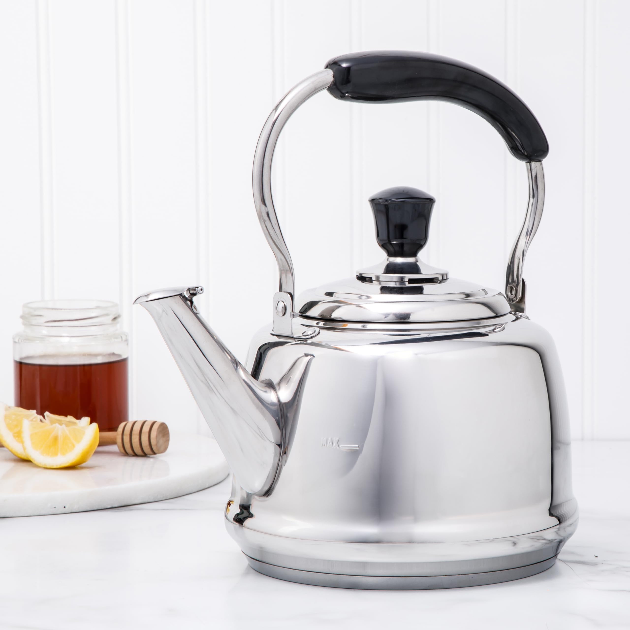 Martha Stewart Kingstree Large 2 Qt Heavy Gauge Whistling Tea Kettle - Stainless Steel