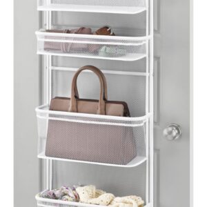 Whitmor Over The Door Organizer - 6 Sections - Pantry, Bathroom, Accessory Organizer - Metal and Mesh - White