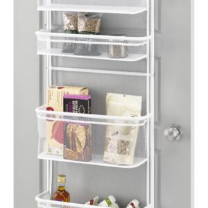 Whitmor Over The Door Organizer - 6 Sections - Pantry, Bathroom, Accessory Organizer - Metal and Mesh - White