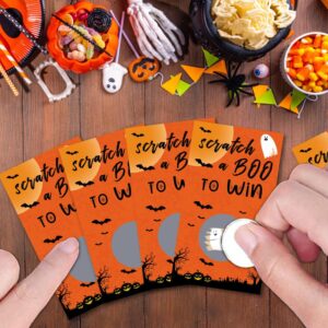 JUESMOS Halloween Scratch Off Cards 30Pcs Spooky Ghost Halloween Party Scratch Off Game Cards Funny Halloween Activity for Groups Kids Adults Halloween Baby Shower Birthday Party Game Favor Supplies