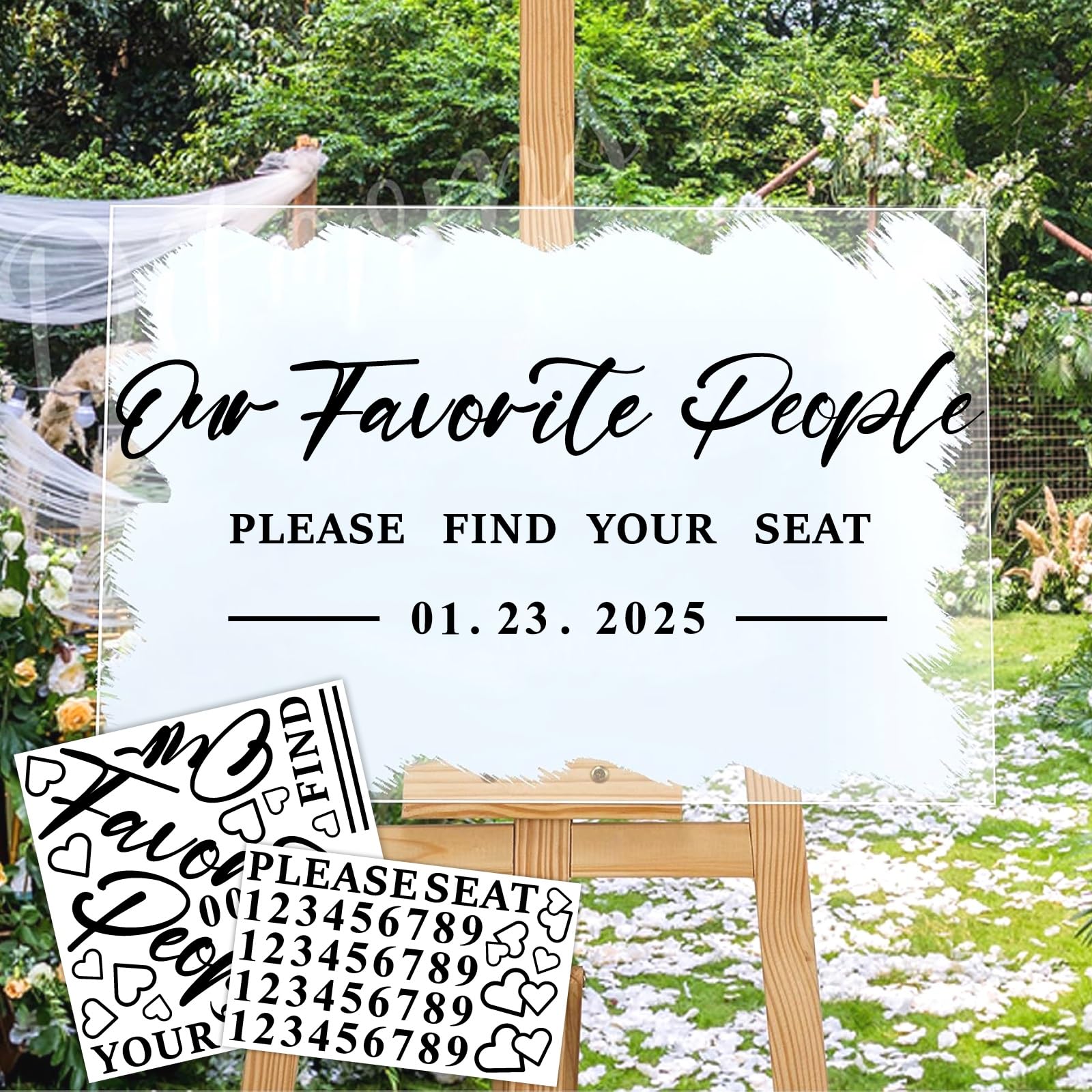 Wedding Seating Chart Decals Stickers Welcome Wedding Signs Decor for Party Entry Our Favorite People Find Your Seat Decals for Wedding Mirror Seating Chart Decals Date Personalized Mr and Mrs Signs