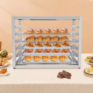 YUMIONB Baking Tray Rack, 6-Tiers Stainless Steel Bakery Rack Commerical Cookie Racks Food Trays Sheet Pan Rack Home Kitchen Bakery Cooling Rack with Allen Key for Bakeries, Kitchens, Restaurants