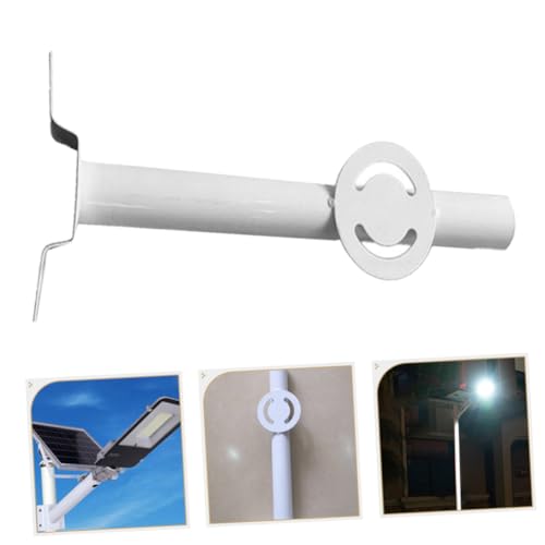 BESPORTBLE 2 Sets Street Light Bracket Wall Decoration Light Bar Mounts Street Light Pole Light Pole Replacement Parts Street Lights Rod Support Pole Solar Spot Light Pole Metal White