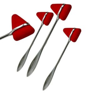 3 pack taylor reflex hammer with german stainless steel handle - red head - percussion reflex hammers neuro testing and examination