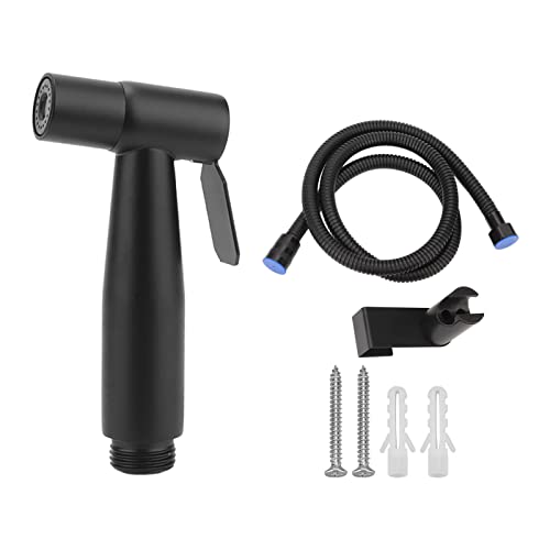 304 Black Stainless Steel Handheld Pressurized Sprayer Hose Toilet Bidet G12 Male Female Thread Bathroom Hotels