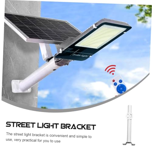 1 Set Street Light Bracket Solar Lights Street Light Accessory Lamp Mounting Pole Solar Lighting Mounting Bracket Street Light Metal Support Light Pole Solar Spot Light White FONDOTIN