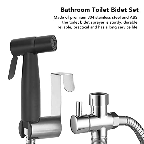 304 Black Stainless Steel Handheld Pressurized Sprayer Hose Toilet Bidet G12 Male Female Thread Bathroom Hotels