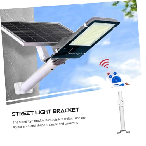 1 Set Street Light Bracket Solar Lights Street Light Accessory Lamp Mounting Pole Solar Lighting Mounting Bracket Street Light Metal Support Light Pole Solar Spot Light White FONDOTIN