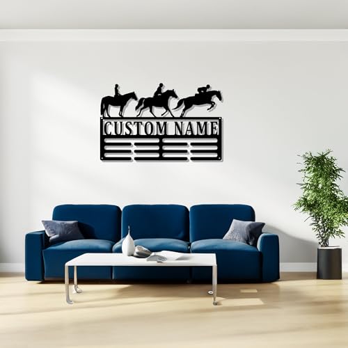 Custom Equestrian Medal Holder Light, Personalized Equestrian Player Name Medal Hanger, Equestrian Medal Display Awards Sign, Equestrian