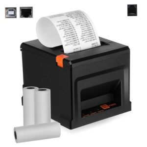 buguuyo thermal receipt printer thermal printer pos printer thermal label printer thermal shipping printer receipt printer for small business thermal paper printer abs black