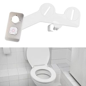 Slim Bidet Toilet Seat Attachment Dual Nozzle Self Cleaning Feminine Butt Wash 7/8 Inch Tee