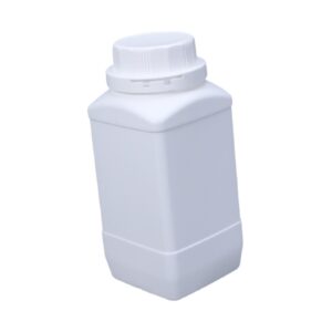 shamjina Large Mouth Square Bottle Chemical Storage Bottles 1L Hdpe with Inner Cover with Lid Sealing Liquid Storage for Home Classroom, White, with White Cap