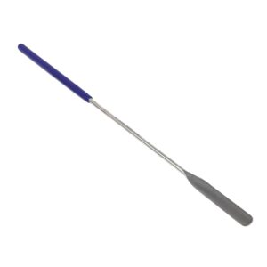 a2z multipurpose lab spatula stainless steel sampler spatula long with flat end for mixing transfering cream, gel, powder, medicine, cap filler- comfort grip handle - laboratory supplies - 9"