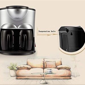 GRCQLWT Coffee Machine Espresso Coffee, Household Drip Automatic Tea Machine Small Mini Double Cup American Coffee Machine