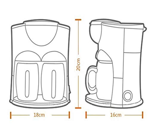 GRCQLWT Coffee Machine Espresso Coffee, Household Drip Automatic Tea Machine Small Mini Double Cup American Coffee Machine