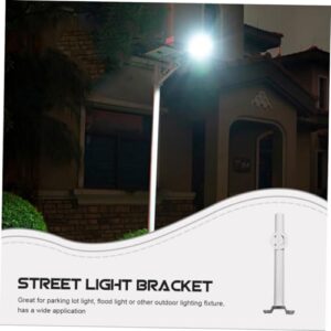 1 Set Street Light Bracket Solar Lights Street Light Accessory Lamp Mounting Pole Solar Lighting Mounting Bracket Street Light Metal Support Light Pole Solar Spot Light White FONDOTIN