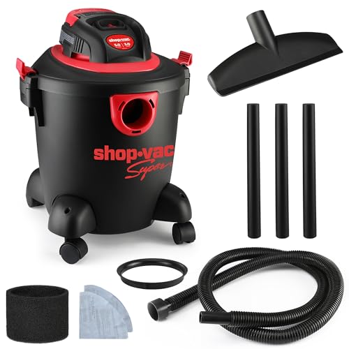 Shop-Vac 2035089 5 Gallon Wet/Dry Vacuum, 2.5 Peak HP, 1.25 Inch Diameter x 7 Foot Hose, 7 Ft Cord Length, Includes Extension Wands and Nozzle