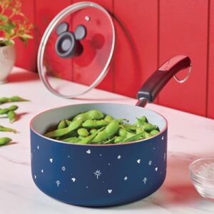 Farberware Disney Bon Voyage Ceramic Nonstick Lid, Dishwasher Safe, Saucepan (2-Quart), Blue