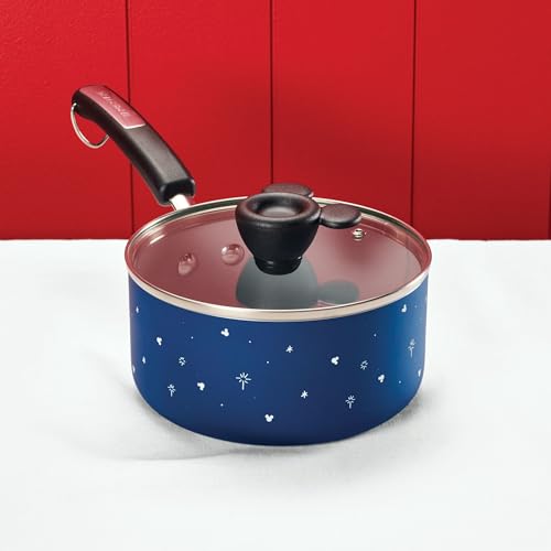 Farberware Disney Bon Voyage Ceramic Nonstick Lid, Dishwasher Safe, Saucepan (2-Quart), Blue