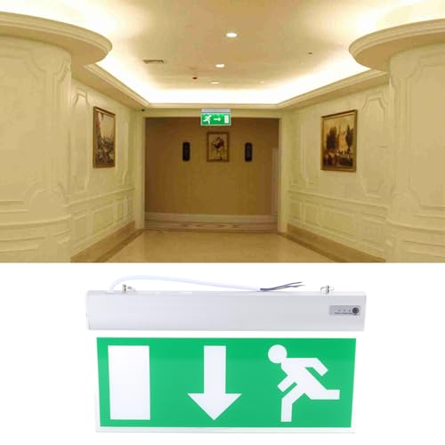 Exit Lighting Sign, LED Emergency Exit Sign, Emergency Exit Sign Light, Automatic Voice Alarm Reminder for Shopping Malls