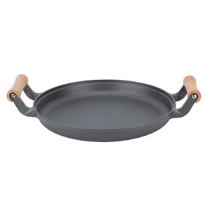 bbq grill pan cast iron round meat frying skillets for barbecue gatherings (33cm/12.99in)