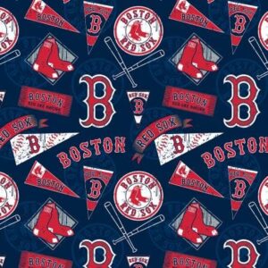 boston red sox cotton fabric - mlb team logo cotton fabric by the yard, fat quarter, half yard, 1 yard, 2 yard cuts