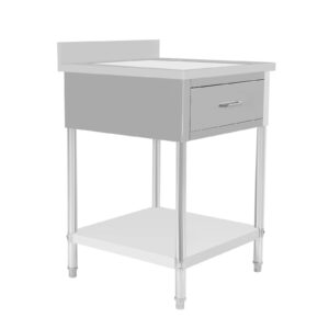 CUBELLIN Commercial Food Prep Workstation 24" X 24" Stainless Steel Kitchen Work Table with Drawer & Backsplash Heavy Duty Worktable Workstation Adjustable Feet Height Workstation